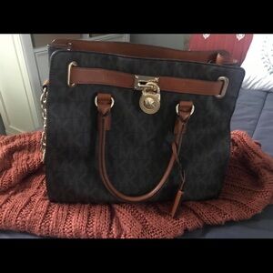Michael Kors Black and Tan Tote